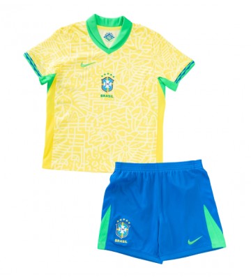 Brasil Primera Equipación Niños Copa America 2024 Manga Corta (+ Pantalones cortos)